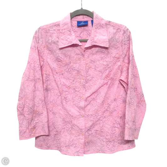 Top Long Sleeve By J H Collectibles In Pink, Size: M