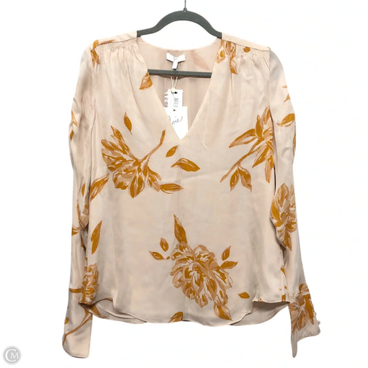 Blouse Long Sleeve By Joie In Cream & Orange, Size: S