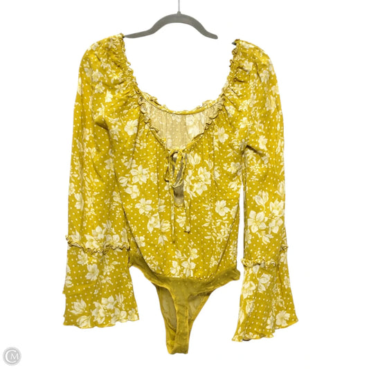 Bodysuit By Free People In Yellow, Size: Xs