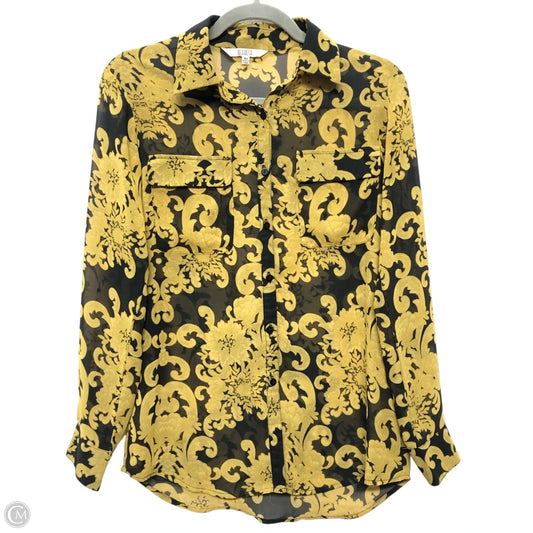 Blouse Long Sleeve By Bb Dakota In Black & Gold, Size: Xs