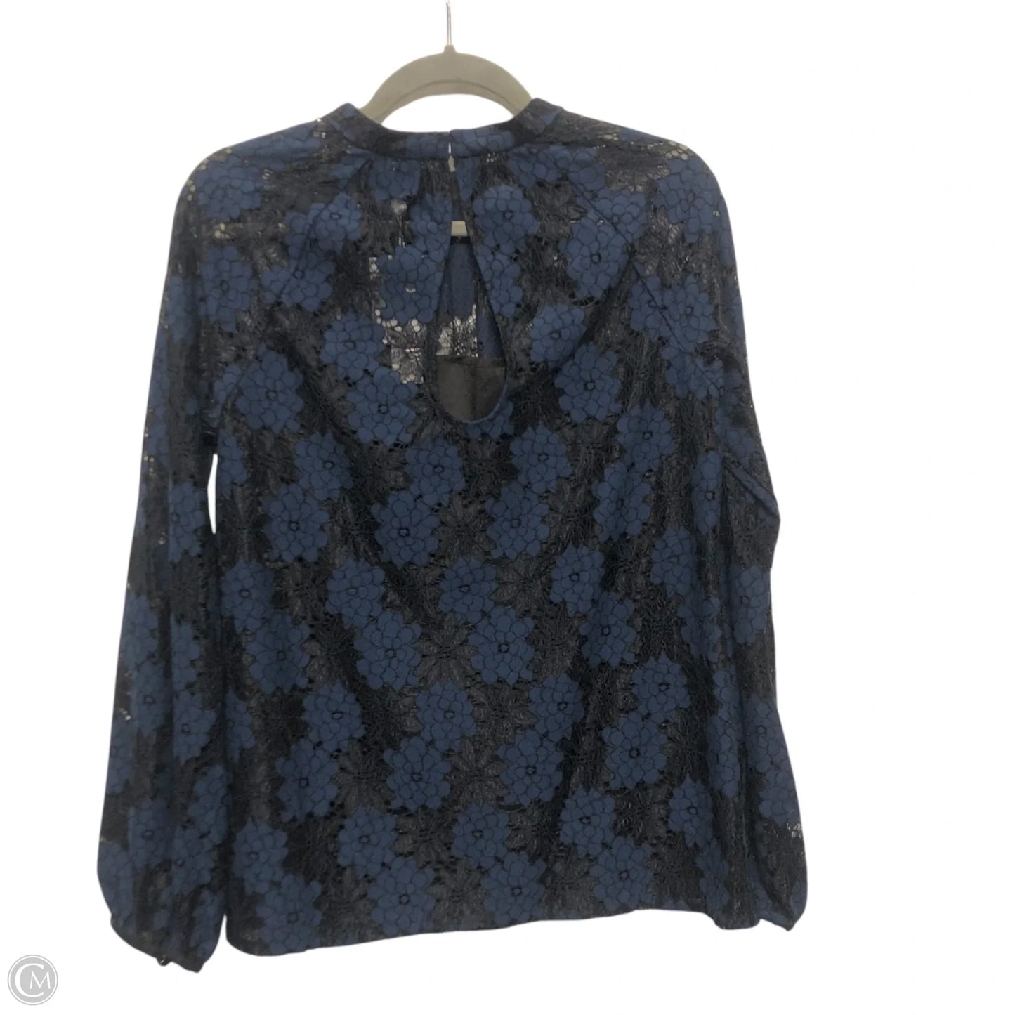 Top Long Sleeve By Trina Turk In Black & Blue, Size: S