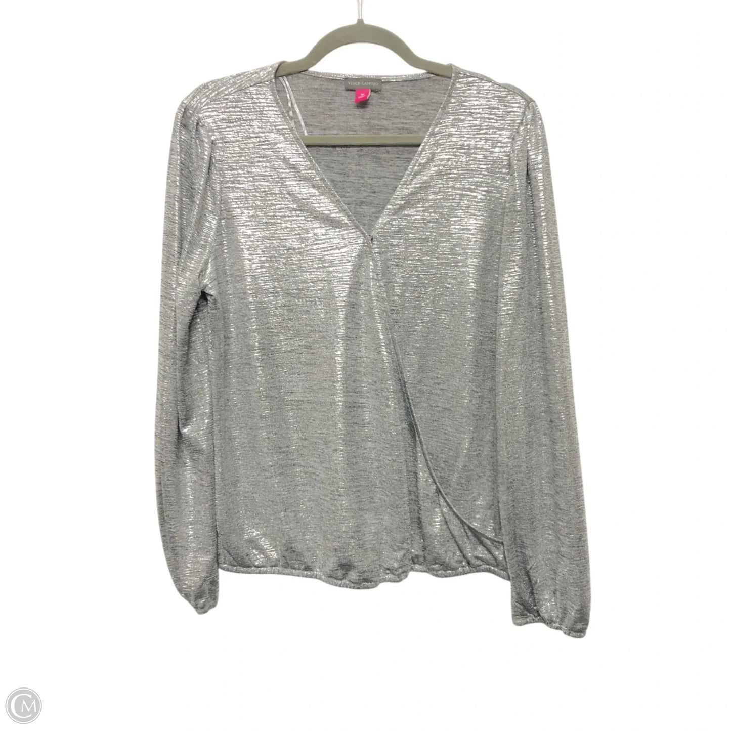 Top Long Sleeve By Vince Camuto In Silver, Size: M