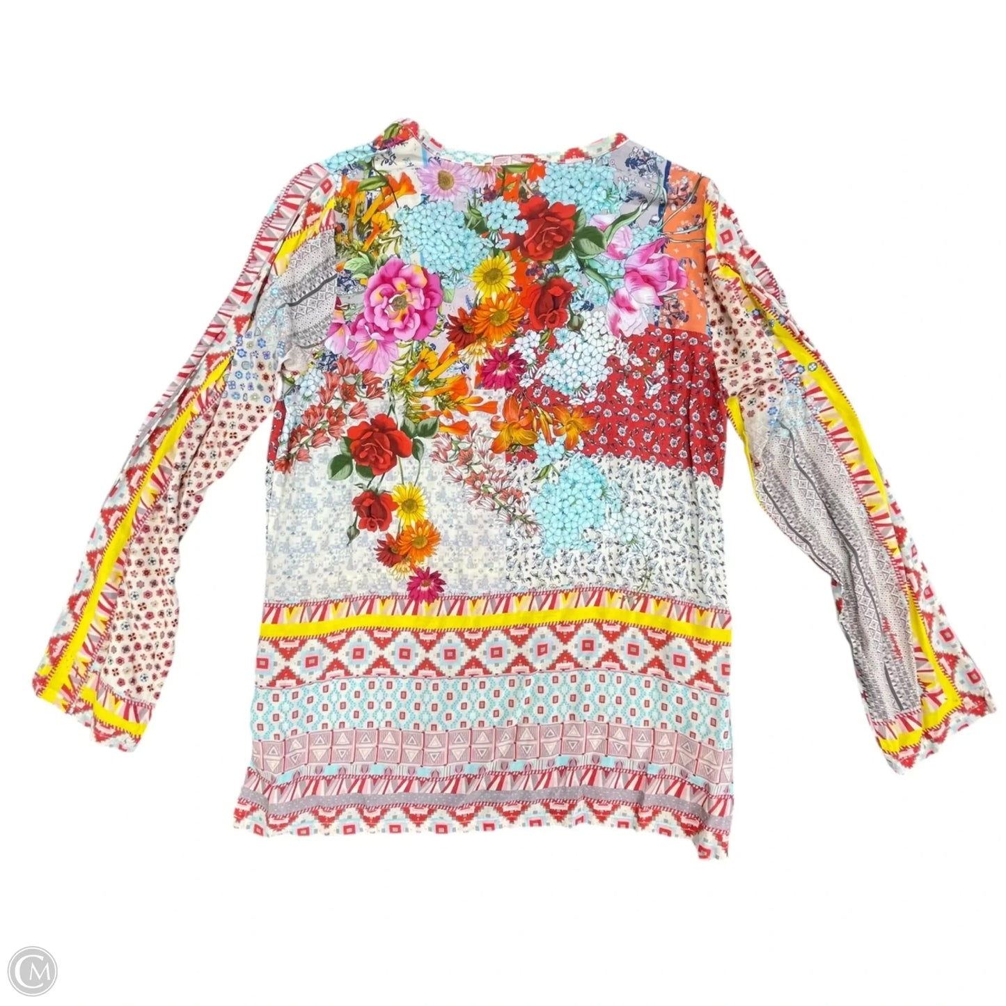 Top Long Sleeve By Johnny Was In Floral Print, Size: S