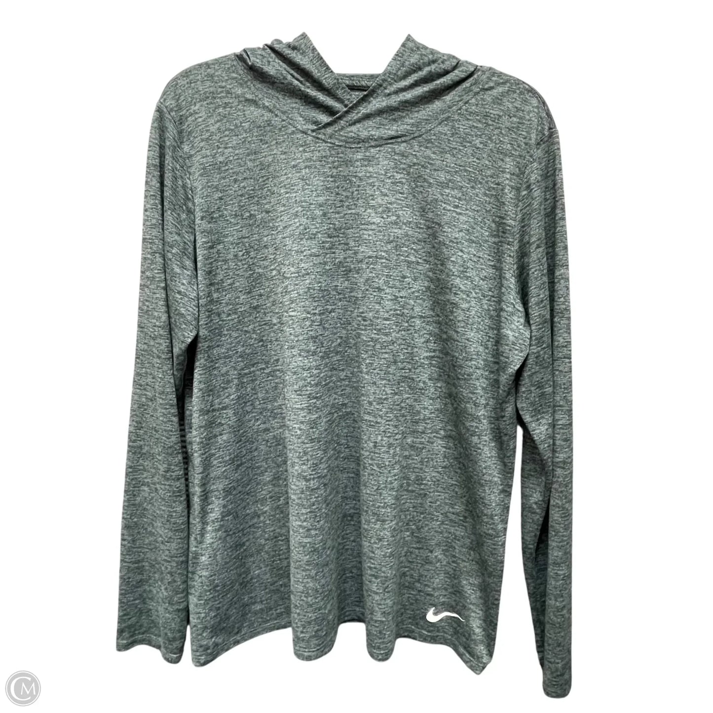 Athletic Top Long Sleeve Hoodie By Nike Apparel In Grey, Size: Xl