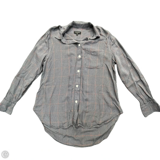 Top Long Sleeve By Rag And Bone In Black & Grey, Size: M
