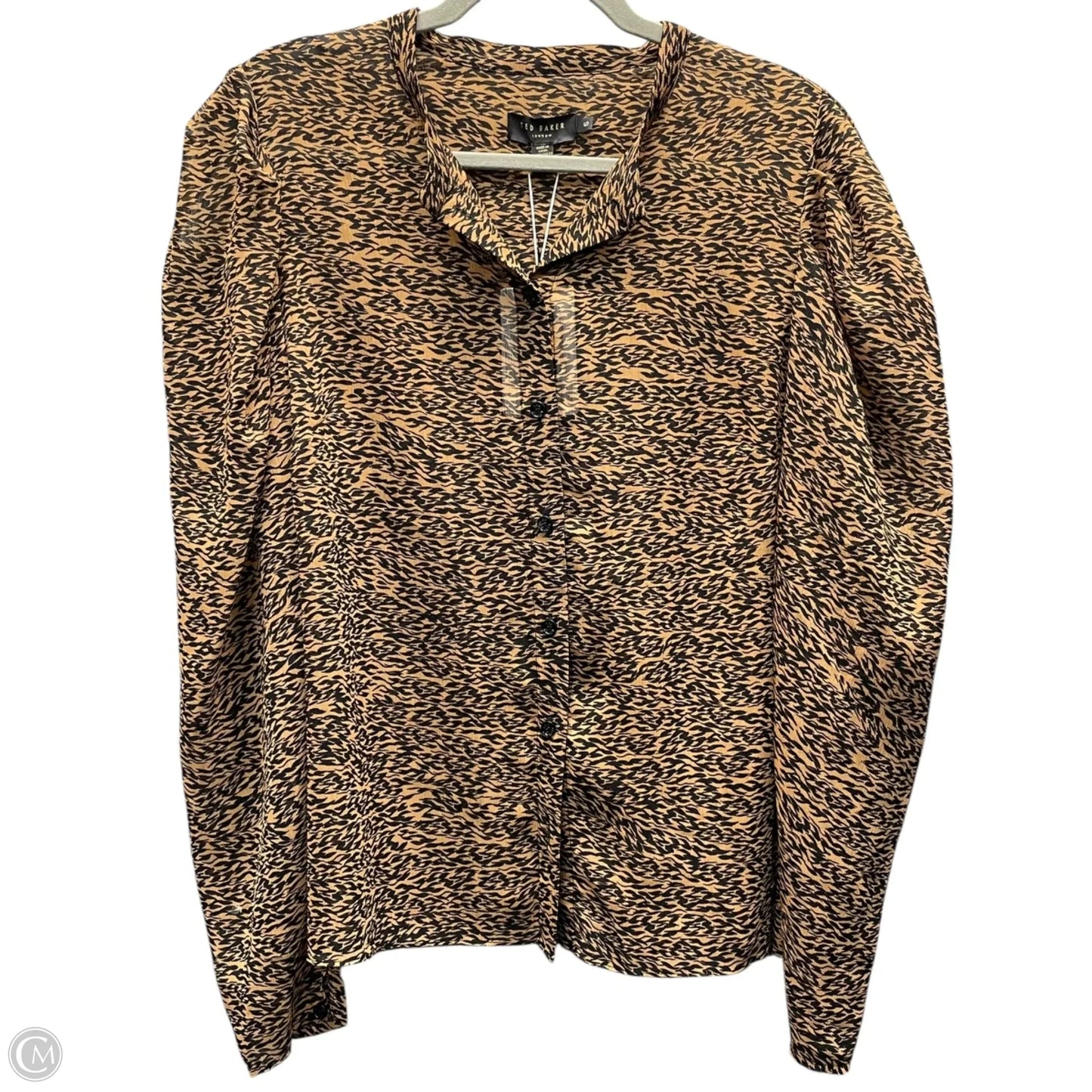 Blouse Long Sleeve By Ted Baker In Animal Print, Size: 12