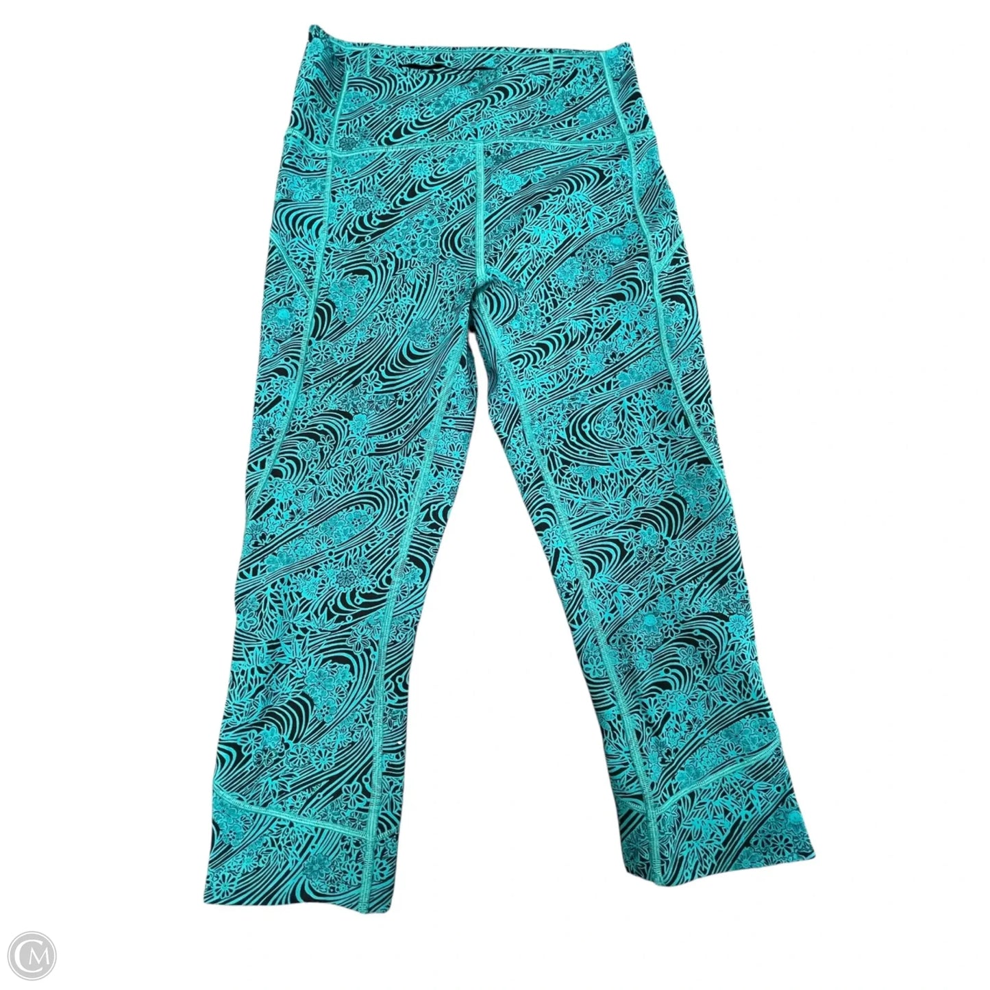 Athletic Capris By Lululemon In Black & Green, Size: 6