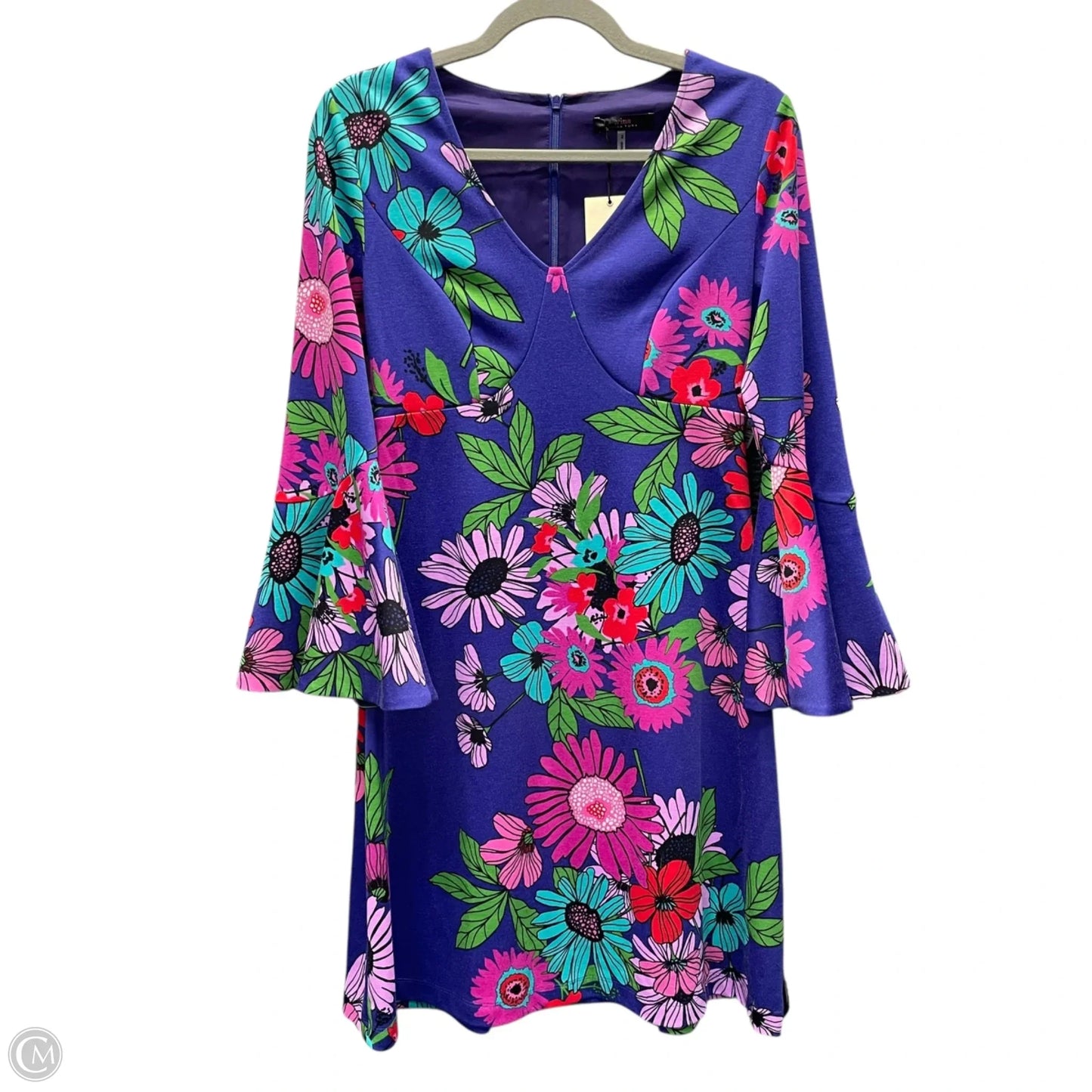 Dress Casual Short By Trina By Trina Turk In Blue & Pink, Size: 2