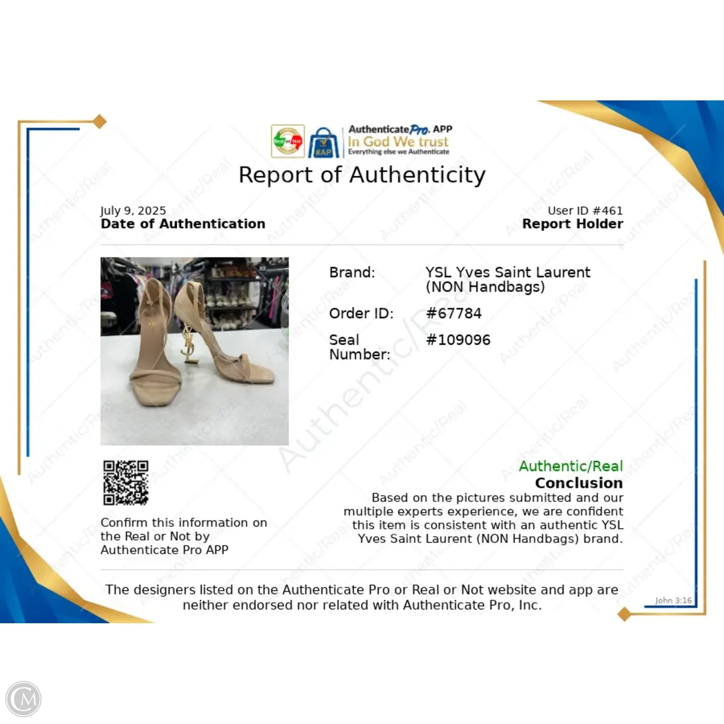 Sandals Luxury Designer By Yves Saint Laurent In Beige, Size: 7.5