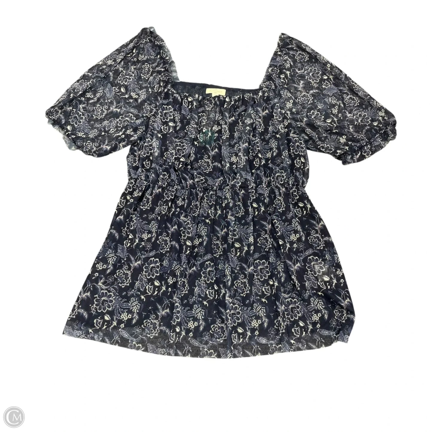 Top Short Sleeve By Cmc In Navy, Size: L