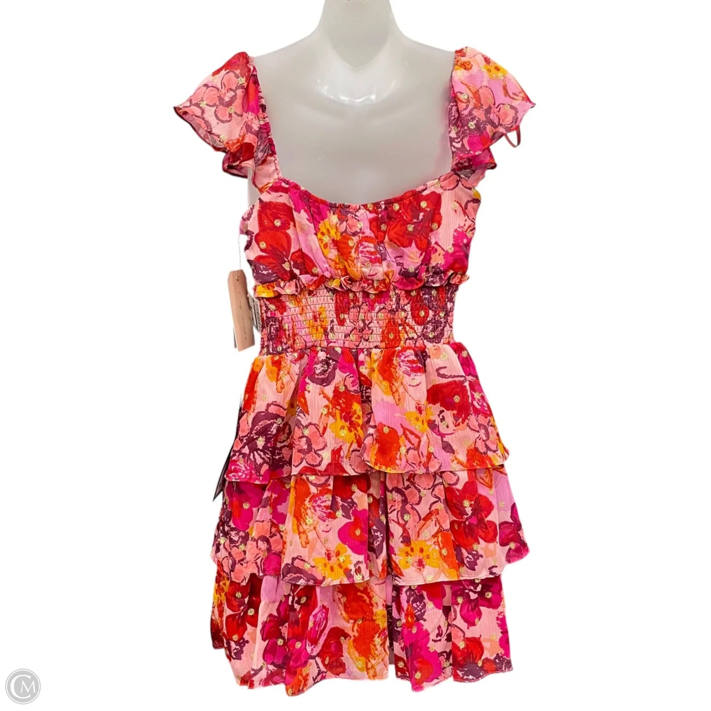 Dress Party Short By Cmc In Orange & Pink, Size: M