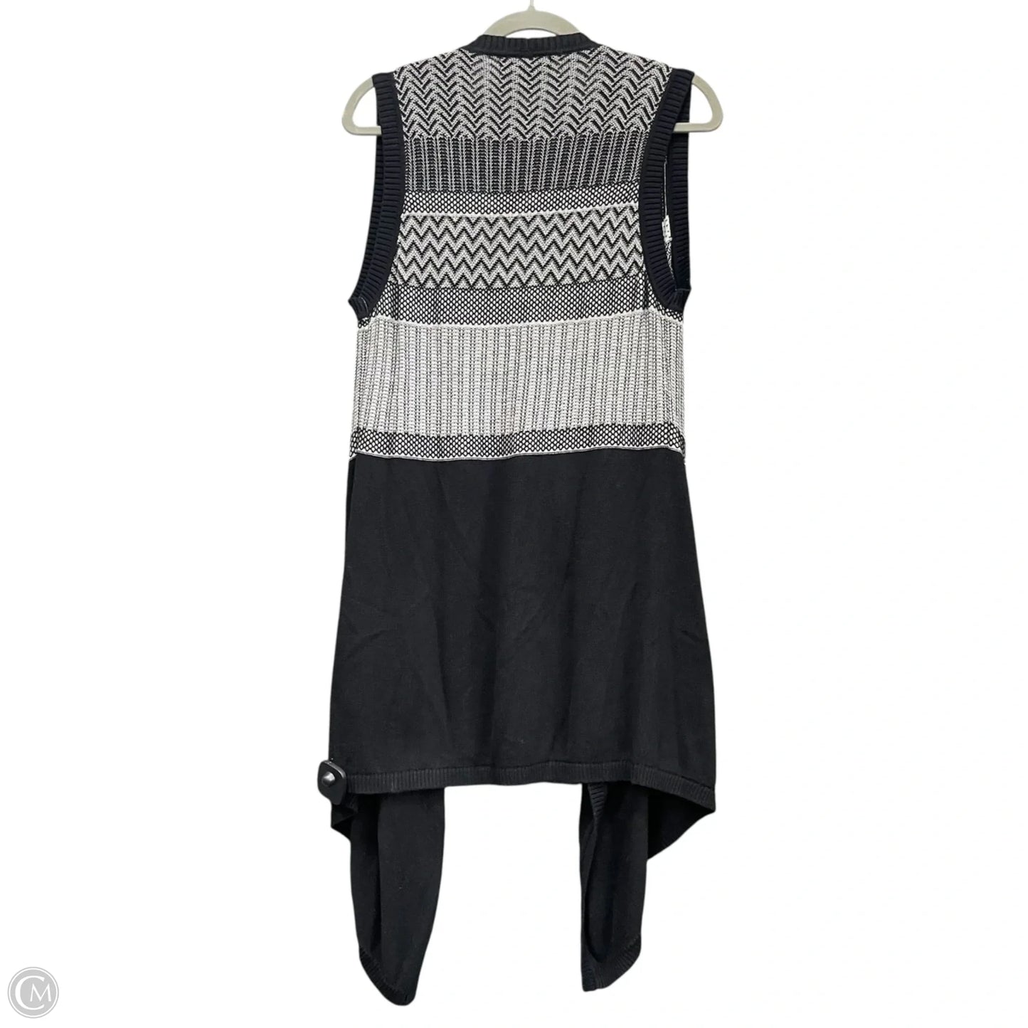 Sweater Cardigan By Banana Republic In Black & Grey, Size: S