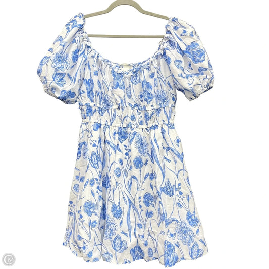 Dress Casual Short By H&m In Blue & White, Size: M
