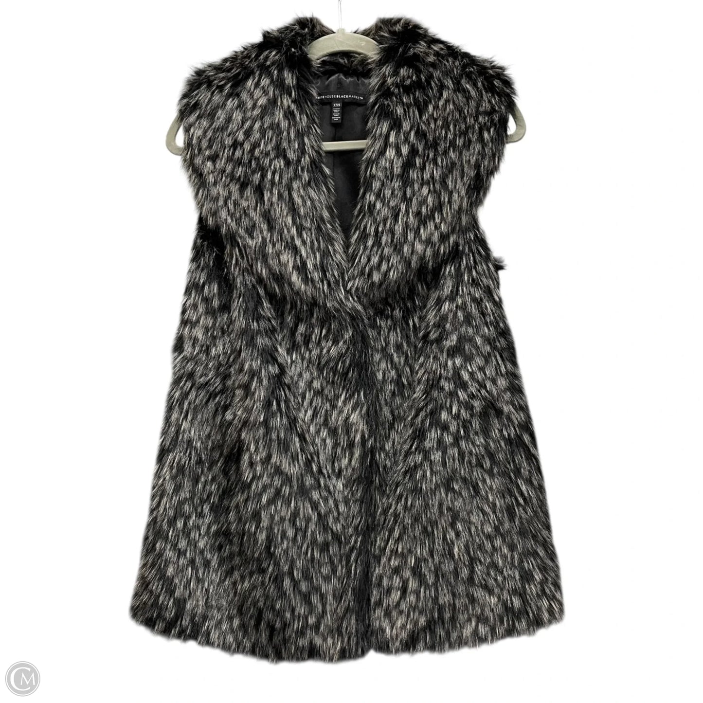 Vest Faux Fur & Sherpa By White House Black Market In Black & Grey, Size: Xxs