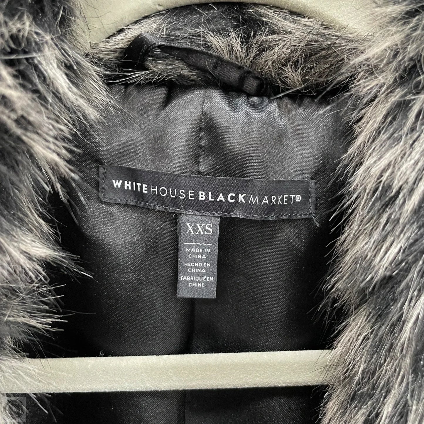 Vest Faux Fur & Sherpa By White House Black Market In Black & Grey, Size: Xxs