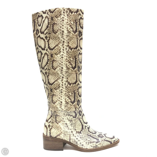 Boots Knee Heels By Vince Camuto In Snakeskin Print, Size: 5.5