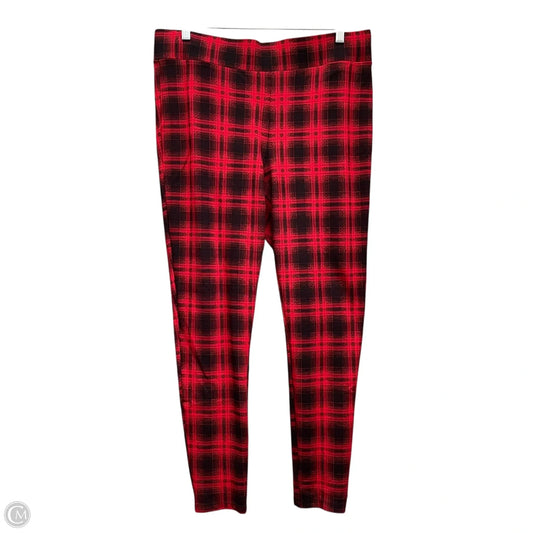 Pants Leggings By Loft In Black & Red, Size: L