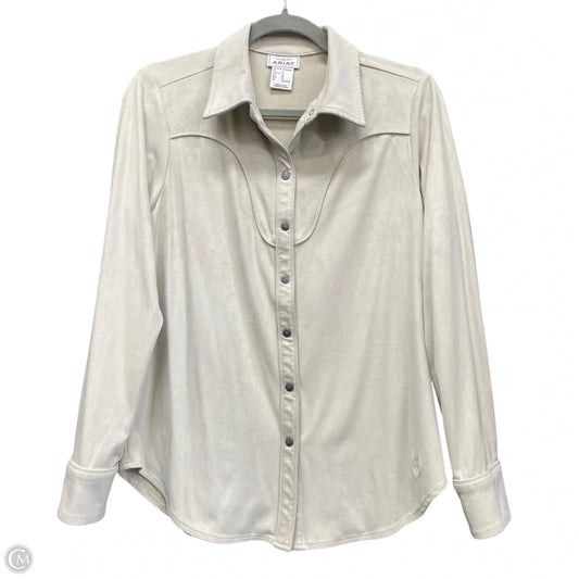 Jacket Shirt By Ariat In Cream, Size: M