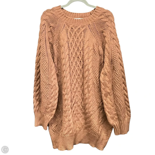 Dress Sweater By Clothes Mentor In Brown, Size: Xl