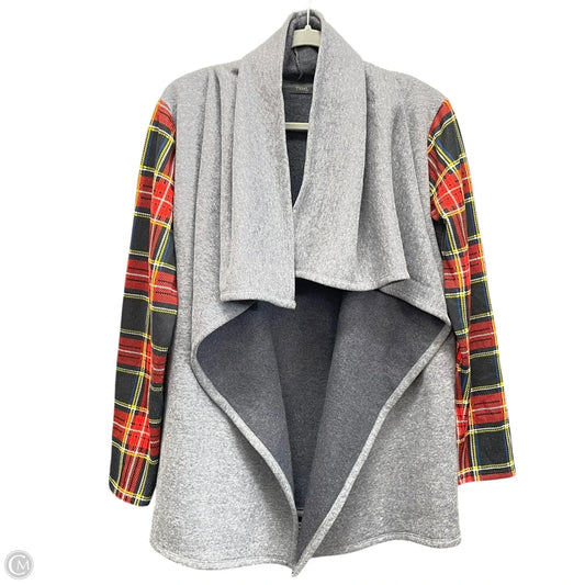 Sweater Cardigan By Thml In Grey & Red, Size: S