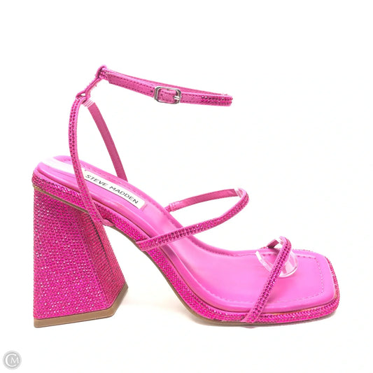 Sandals Heels Block By Steve Madden In Pink, Size: 7.5
