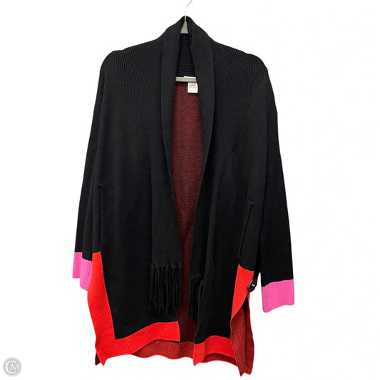 Sweater Cardigan By Clothes Mentor In Black & Red, Size: Xs