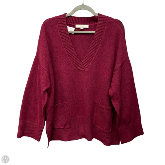 Sweater By Loft In Maroon, Size: L