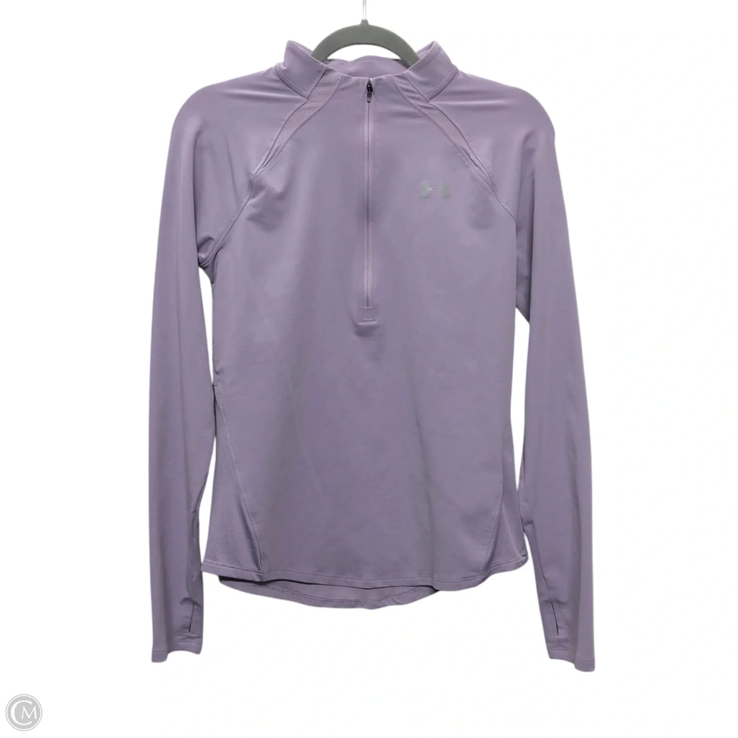 Athletic Top Long Sleeve Collar By Under Armour In Purple, Size: S