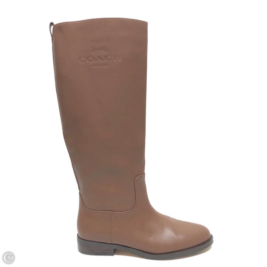 Boots Designer By Coach In Brown, Size: 8.5