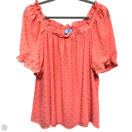 Blouse Short Sleeve By Cece In Orange, Size: 1x