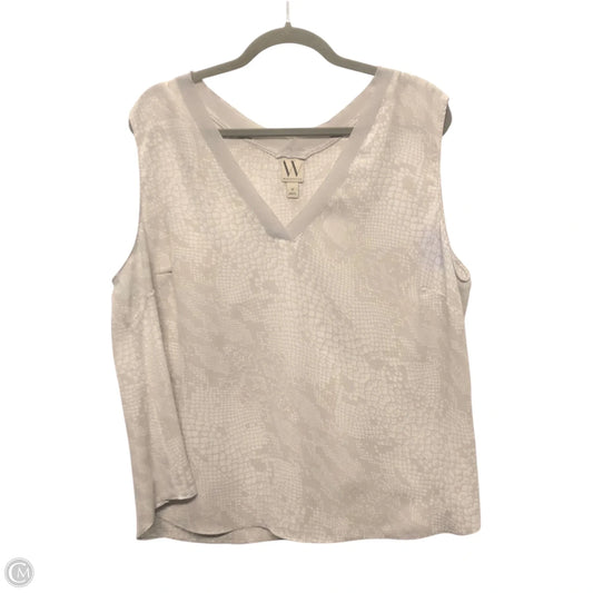 Top Sleeveless By Worthington In Grey & White, Size: 1x