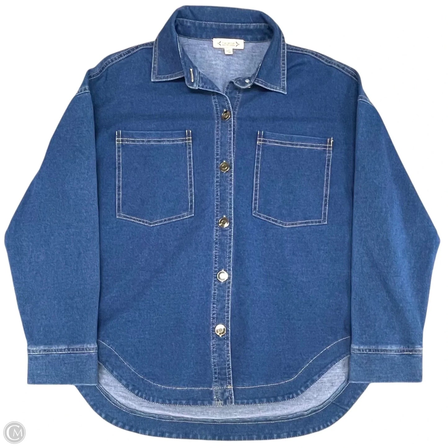 Jacket Shirt By Nanette By Nanette Lepore In Blue Denim, Size: S