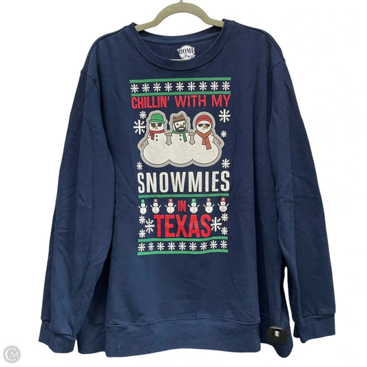 Sweatshirt Crewneck By Home Free In Navy, Size: 2x