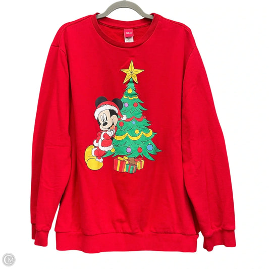 Sweatshirt Crewneck By Disney Store In Red, Size: 2x