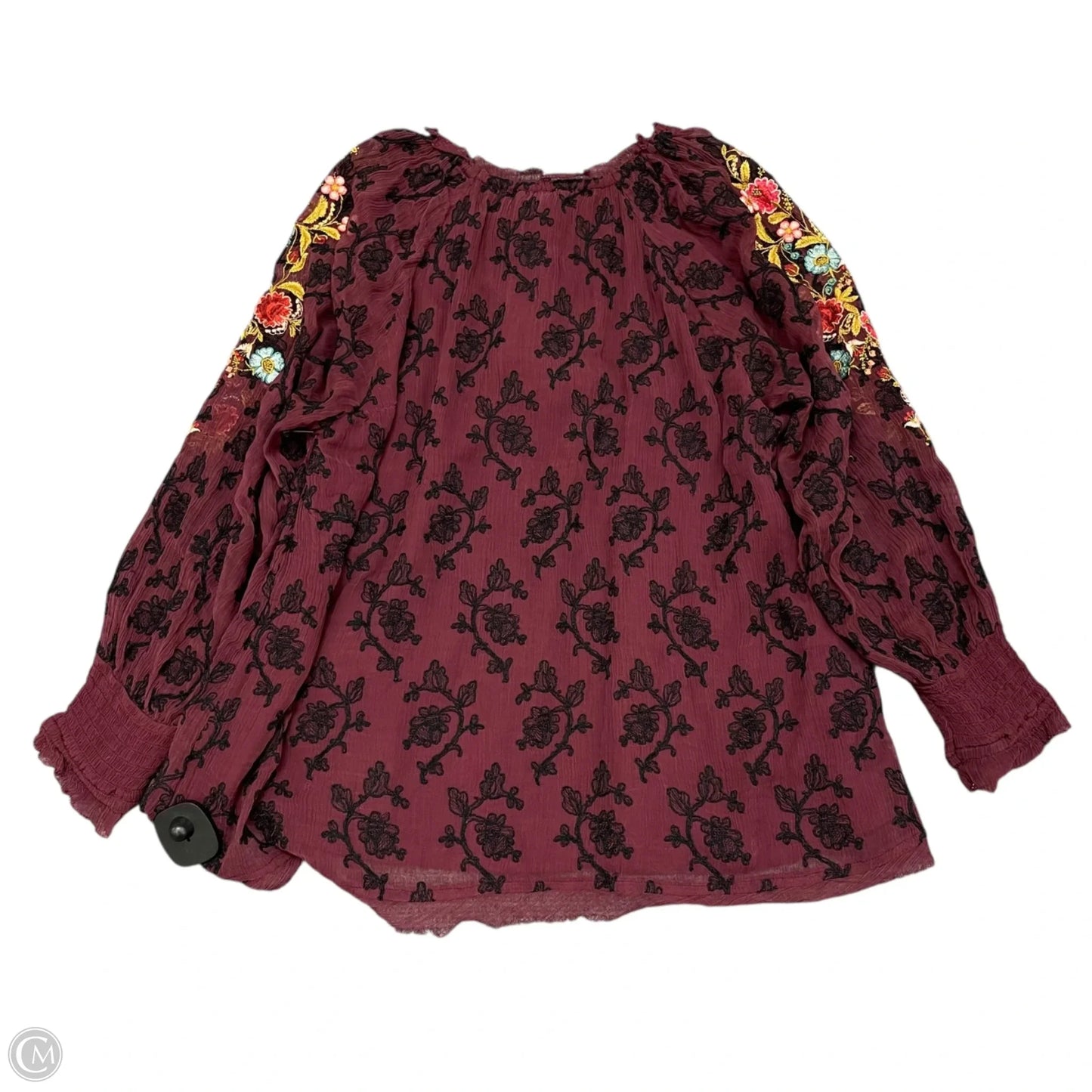 Blouse Long Sleeve By Sundance In Maroon, Size: Sp