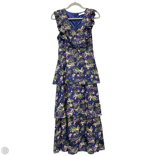 Dress Casual Midi By Cmc In Blue & Green, Size: S