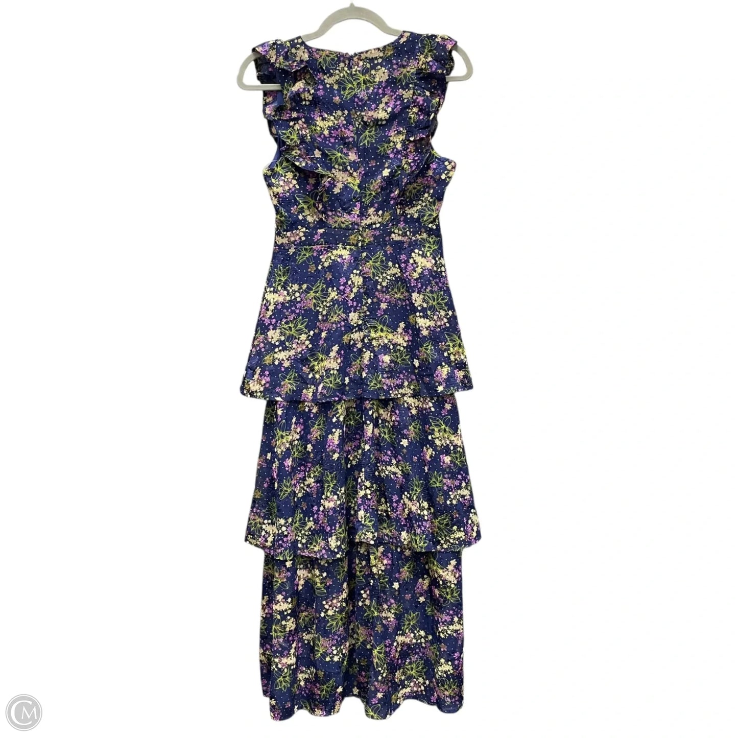 Dress Casual Midi By Cmc In Blue & Green, Size: S