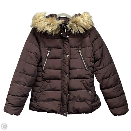 Jacket Puffer & Quilted By H&m In Brown, Size: 10