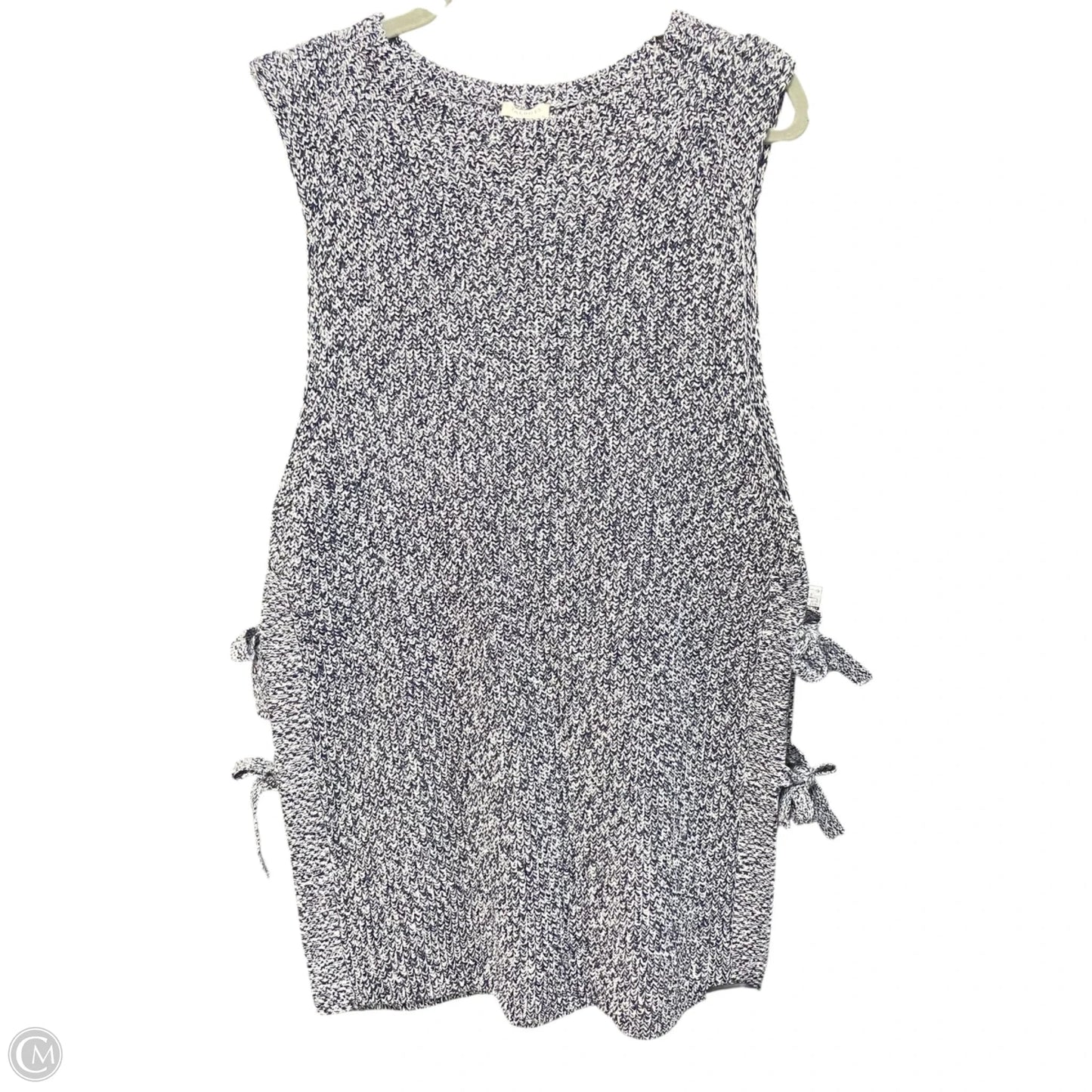 Vest Sweater By Talbots In Blue & White, Size: S