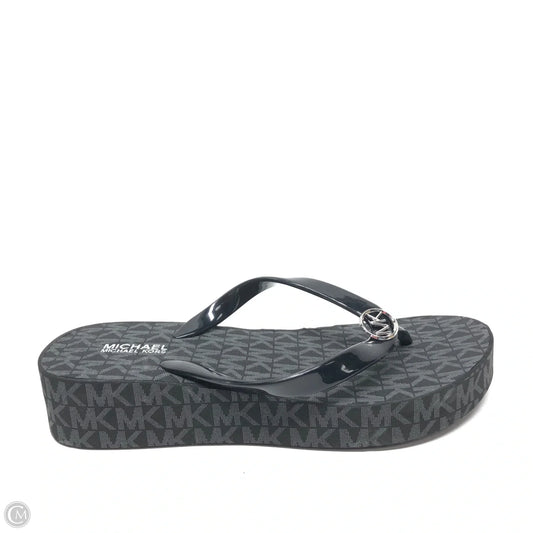 Sandals Heels Wedge By Michael By Michael Kors In Black, Size: 6