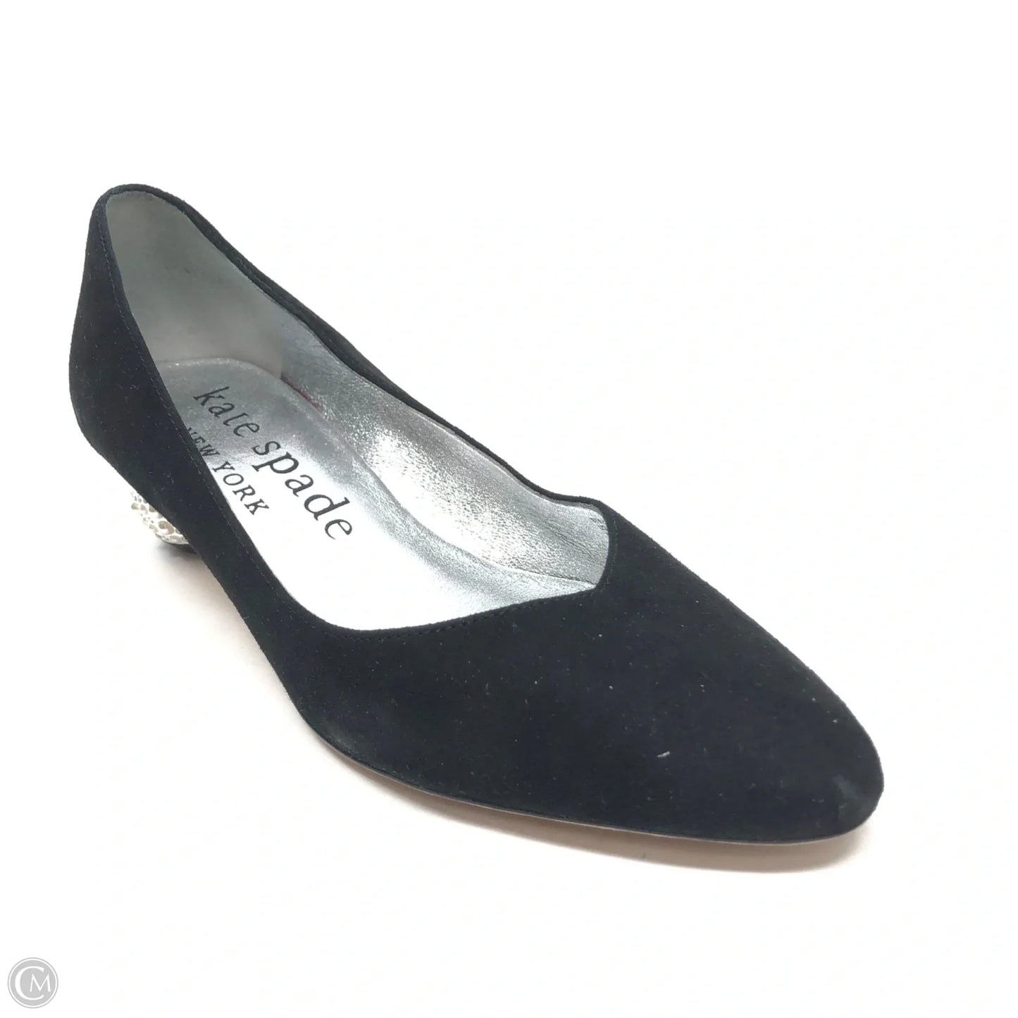 Shoes Designer By Kate Spade In Black & Silver, Size: 7