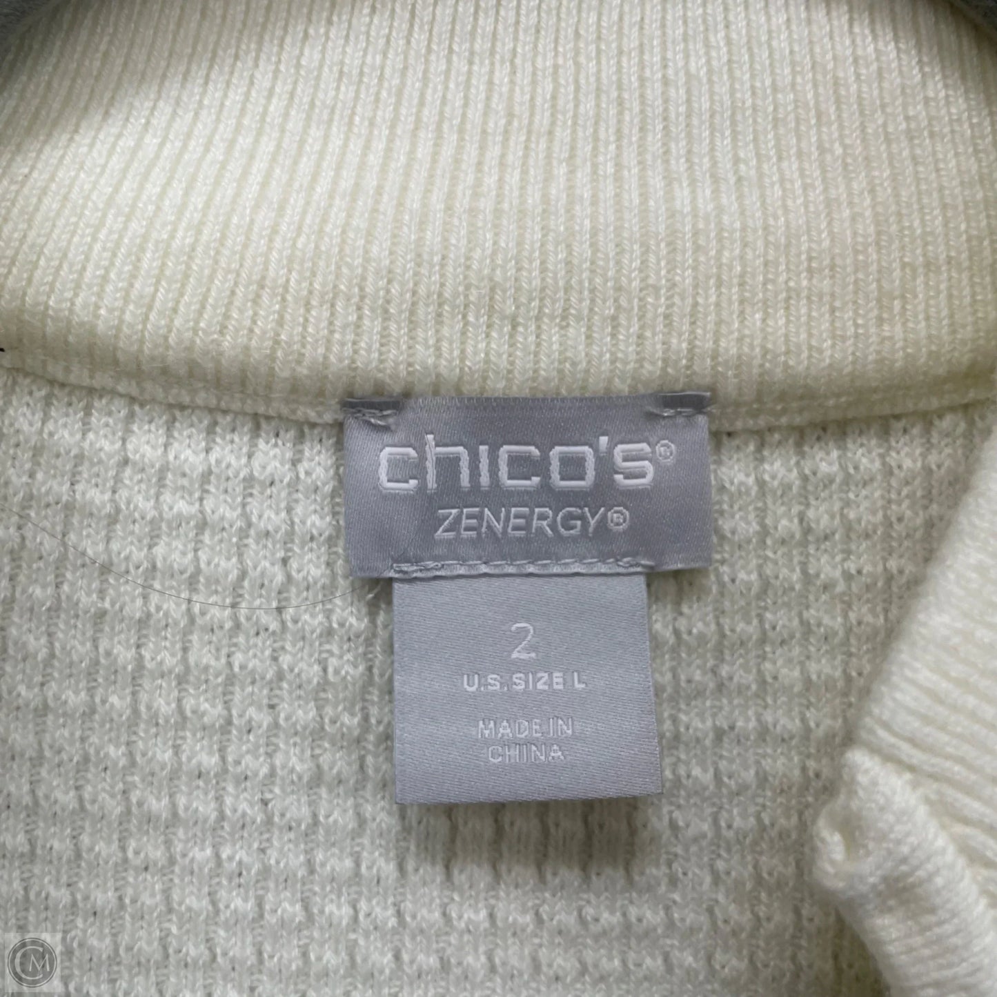 Sweater By Zenergy By Chicos In Cream, Size: L