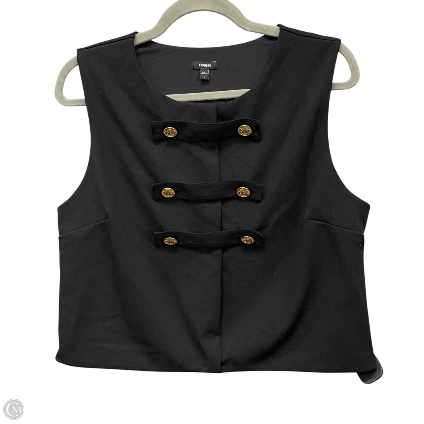 Top Sleeveless By Express In Black & Gold, Size: M