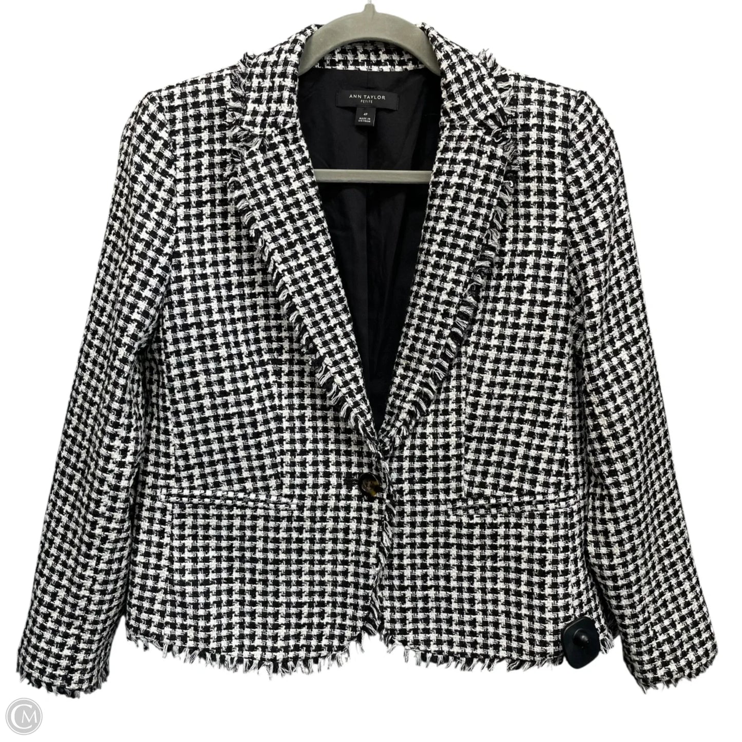 Blazer By Ann Taylor In Black & White, Size: 4p