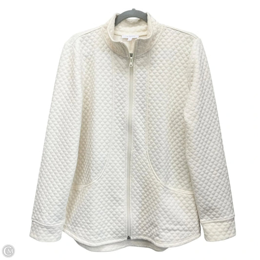 Sweater Cardigan By Talbots In Cream, Size: M