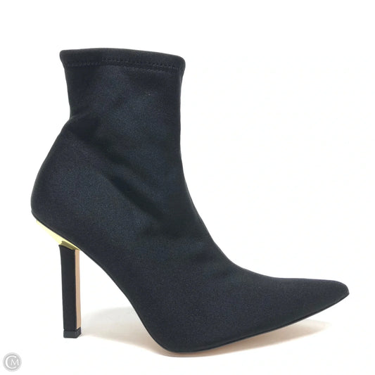 Boots Ankle Heels By Good American In Black & Gold, Size: 11.5