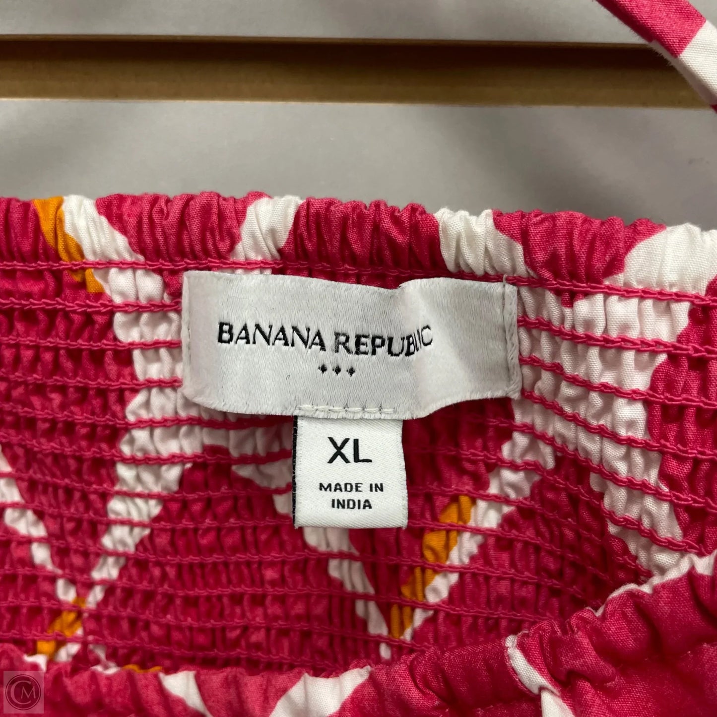 Dress Casual Midi By Banana Republic In Pink & White, Size: Xl