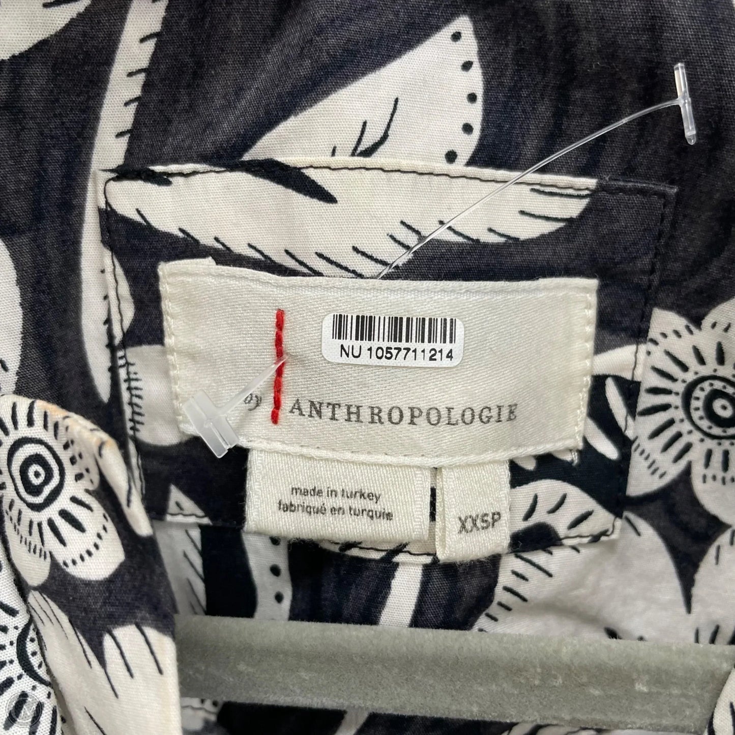 Blouse Short Sleeve By Anthropologie In Black & White, Size: Xxsp