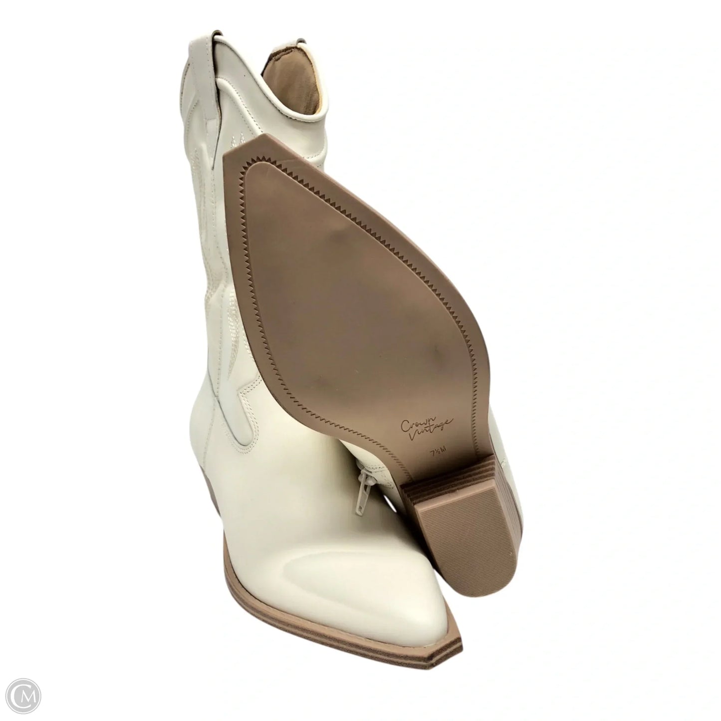Boots Western By Crown Vintage In Cream, Size: 7.5