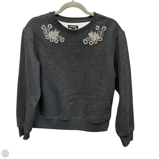 Sweatshirt Crewneck By Express In Grey, Size: Xs